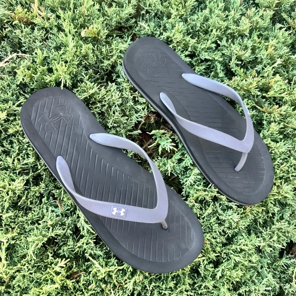 Under Armour Men's Atlantic Dune Flip Flop Thong Sandals Size 10-11 Black Gray